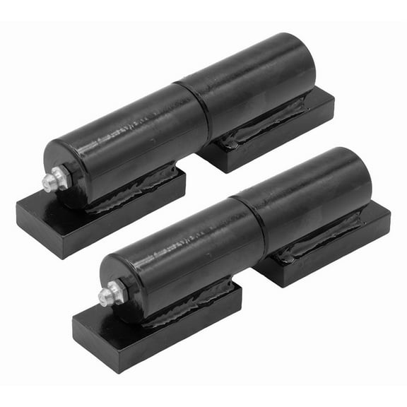 2 Pack 7" Heavy Duty Barrel Gate Hinge, Weld-On Steel Black Powder Coated Steel 900 lbs Capacity, Grease Fitting for Smooth Swing, Ideal for Trailer Ramps & Driveway Gates