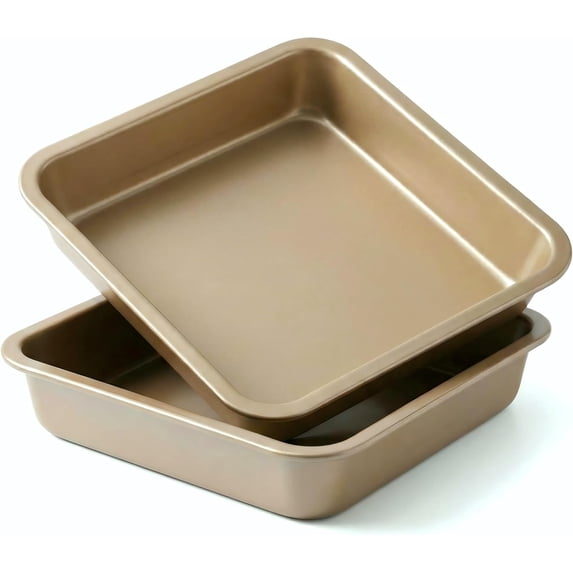 2 Pack 7-Inch Non-Stick Square Cake Pan for Baking Cakes, Brownies, and ...