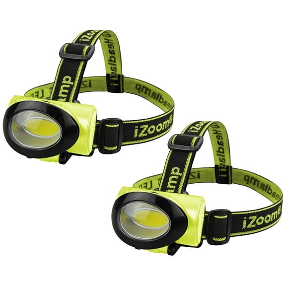 2 Pack: 7 LED Adjustable Head-Lamp with Pivoting Light-Head by IZOOM -