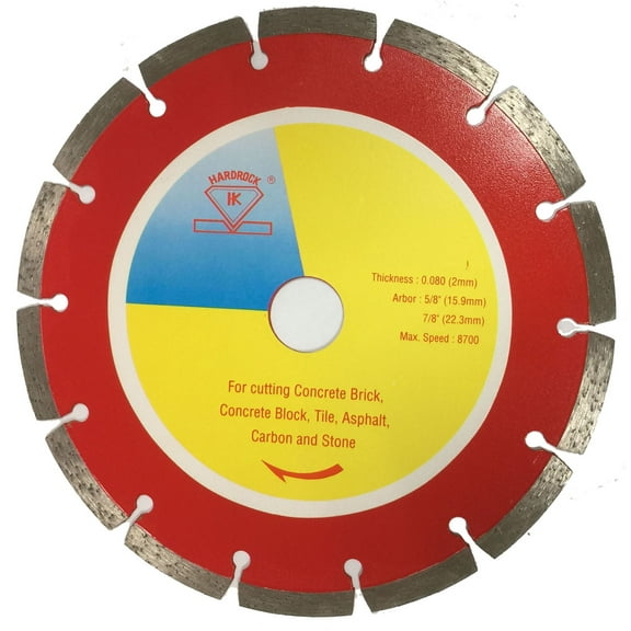 2-Pack 7" Premium Segmented Diamond Saw Blade for Cutting Concrete, Bricks, Stone, Tile, Carbon, and Masonry Materials, Dry/ Wet Cutting
