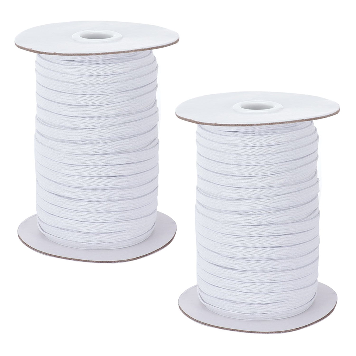 Coopay 45 Yards Length 1/2 Width Elastic Cord Elastic Bands Elastic Rope Heavy Stretch Elastic Spool Knit for Sewing (White, 1/2 inch)