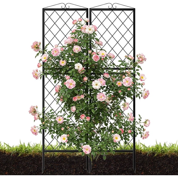 2 Pack 71 Inch Metal Garden Trellis for Climbing Plants, Thickened Square Tube Support for Vines, Roses, Tomatoes, Peas