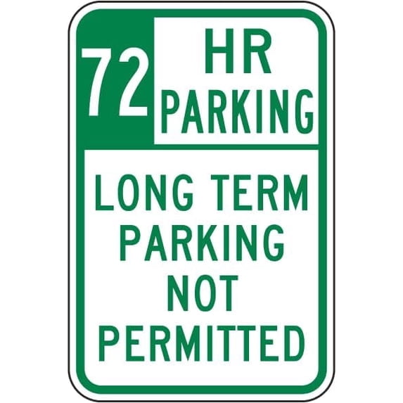 2 Pack 72 Hour Parking Long Term Parking Not Permitted Sign Metal Sign 8x12 Inch – Safety for Home, Office, or Workplace