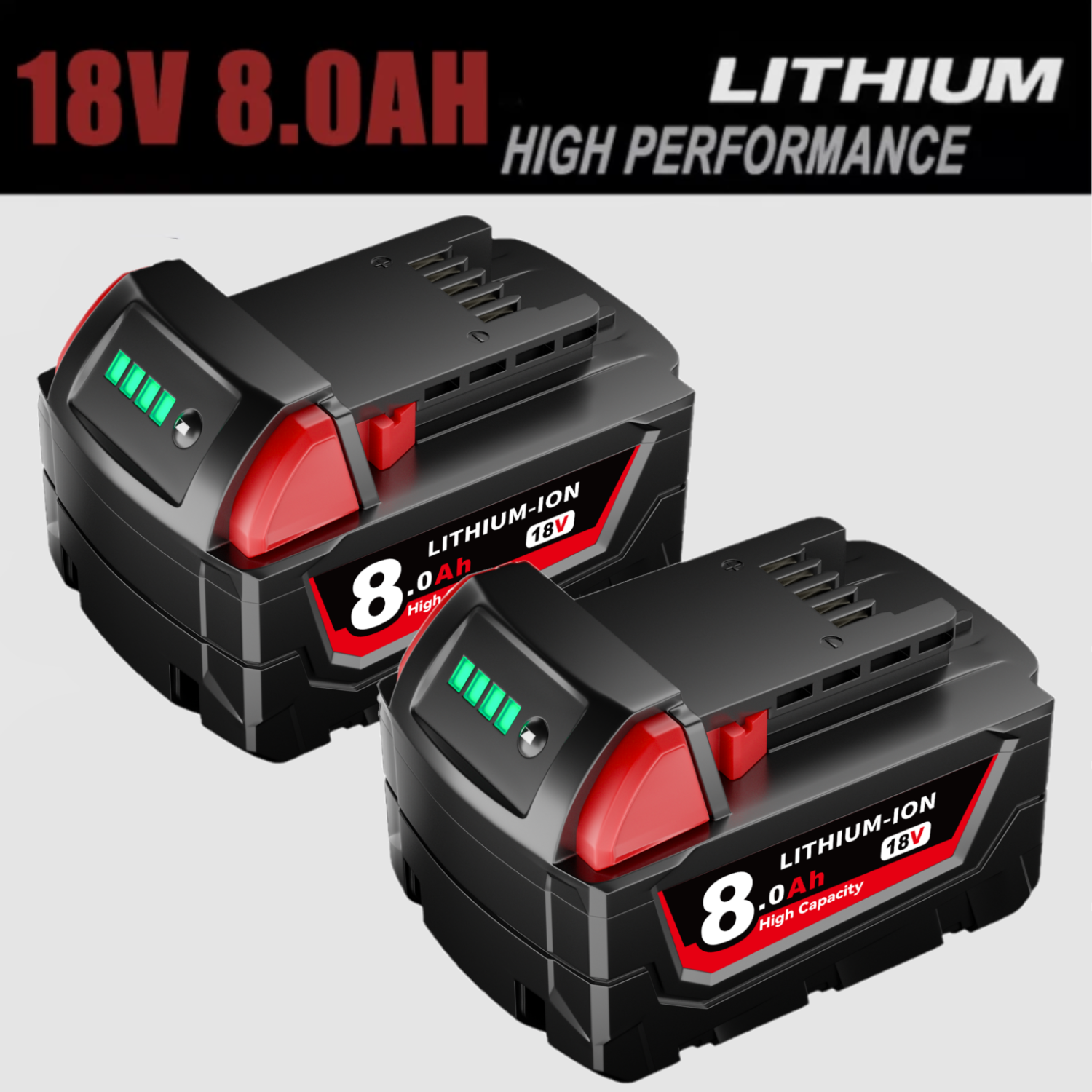 2 Pack For Milwaukee M18 Extended Capacity Lithium 48-11-1880