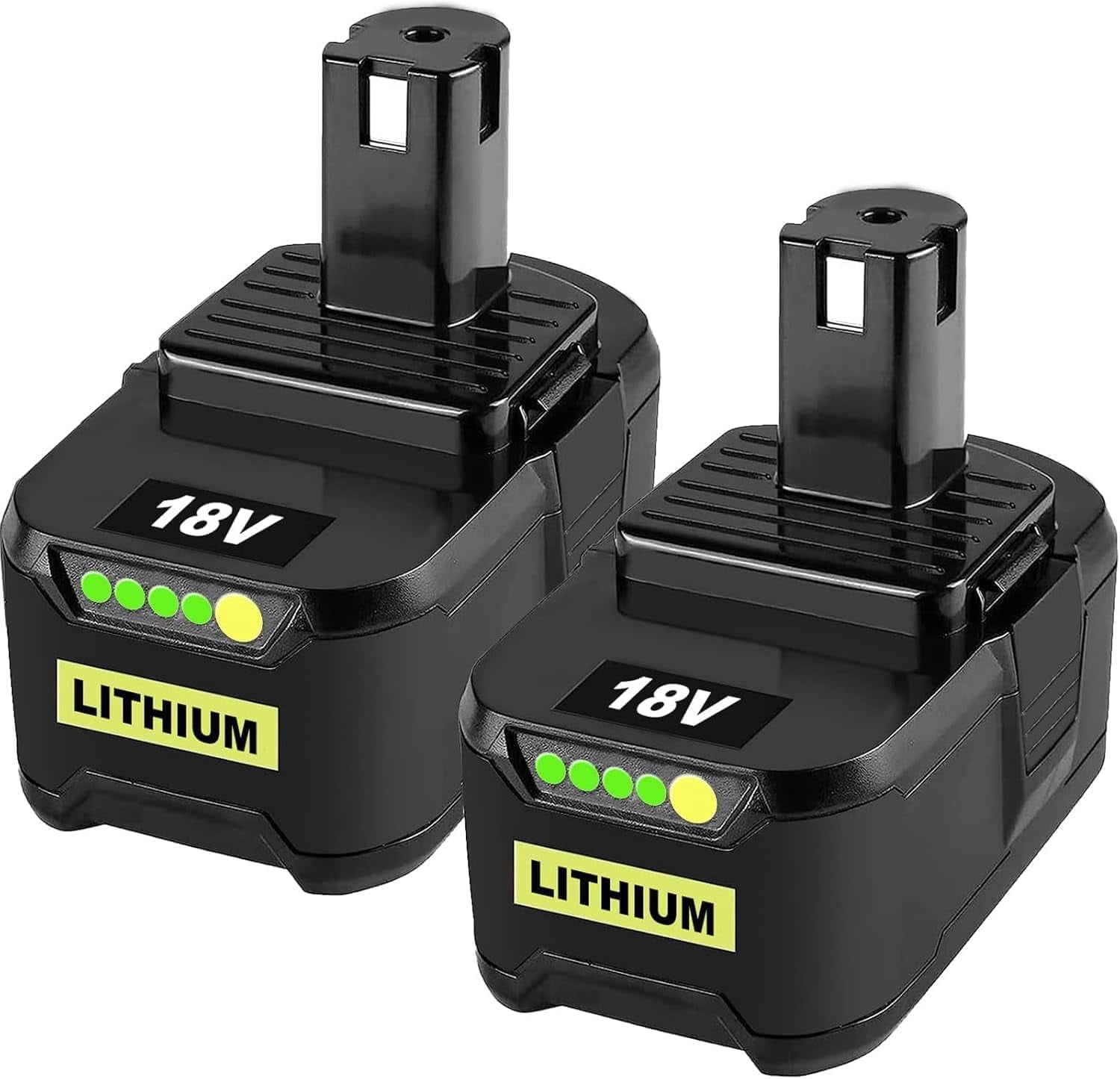 2 Pack 8.0Ah Fits for Ryobi Battery Replacement for Ryobi 18V Battery Compatible with Ryobi Battery 18V P102 P103 P104 P105 P107 P108 P109 P190 P122,Long Runtime & Fast Charging