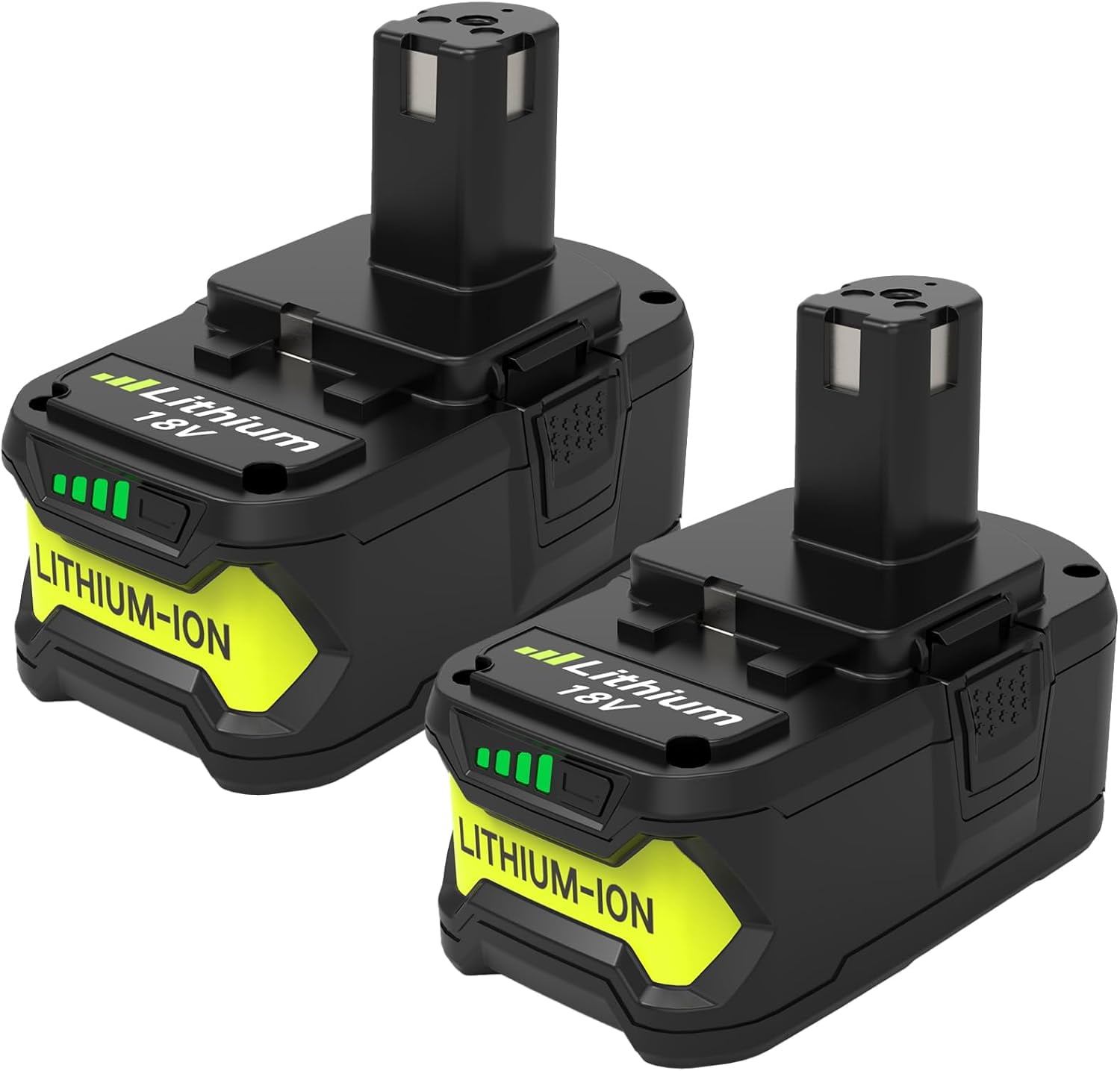 2-Pack 8.0Ah High Capacity Replacement for Ryobi 18V Battery, Compatible with Ryobi 18 Volt Lithium ion Battery P108 P107 P105 P104 P103 P102 Cordless Tools