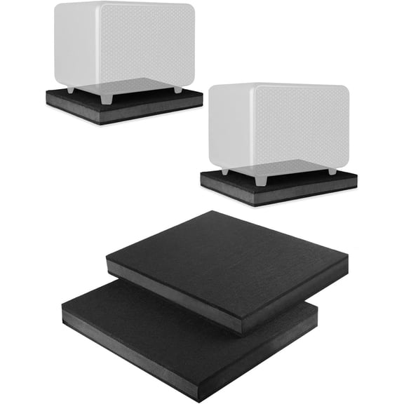 2-Pack for 8''- 10'' Studio Monitor Noise Isolation Pads Subwoofer Platform Speaker Riser 3-Layer Acoustic Stand Foam Stereo Vibration Isolation Stabilizer Base (15.5'' x 13'')