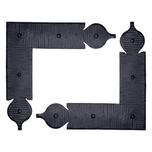 2 Pack 8.25 Inch Metal L Bracket for Furniture - Black - Handmade Decorative Steel Brackets - Rustic Metal Corner Brackets for Front Doors, Gates, Garages, Tables & Cabinets - The Chihuahua Series