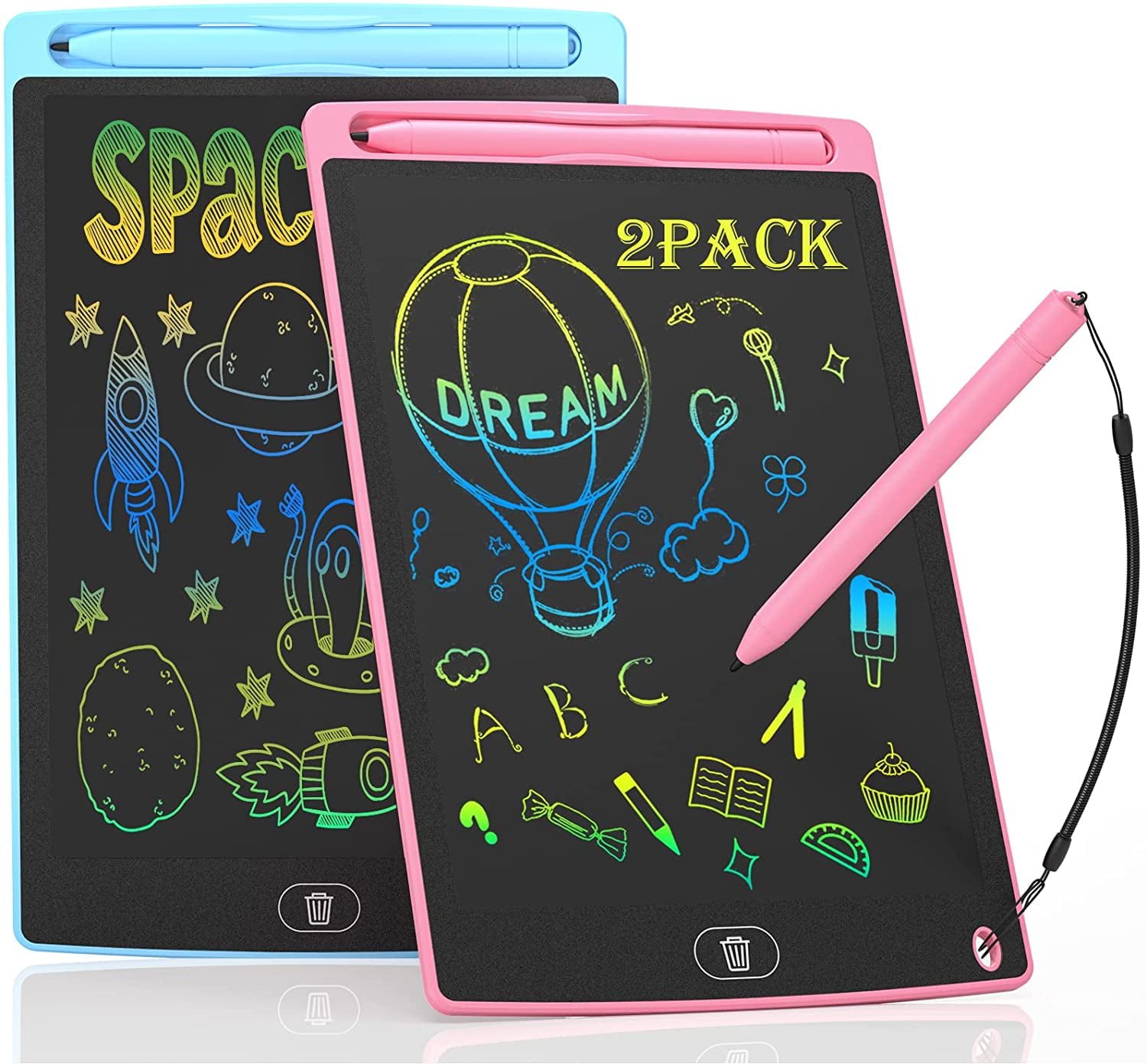 2 Pack LCD Writing Tablet for Kids 10 inch,Doodle Board, Electronic Drawing  Tablet Drawing Pads, Preschool Toys for Baby Girl Boy GiftsEducational  Birthday Gift for 3-8 Years Old Kids (Blue & Pink) 