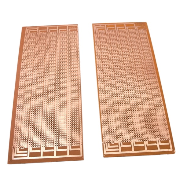 2-Pack 8.5 x 20cm Universal Prototype PCB Breadboard, 2170 Hole Single Sided Copper Board for Electronics Projects and Prototyping