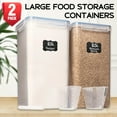 thumbnail image 1 of 2-Pack 8.5L Airtight Food Storage Containers with Leakproof Lids, BPA-Free Stackable Organizers for Dry Food, Rice, Pasta & Pet Food, with Measuring Cups & Labels, 1 of 10