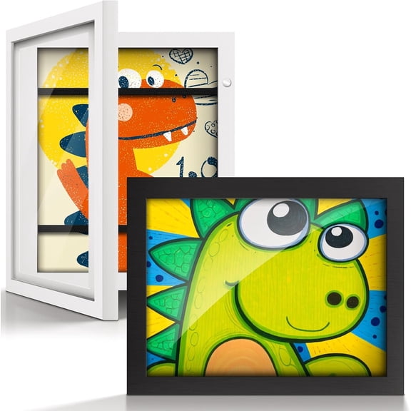 2-Pack 8.5x11 Art Frames,Front Opening Artwork Frames Changeable Artwork Picture Display, Storage Frame for Wall,Holds 50 count Drawings,Craft,Art Project,Schoolwork.