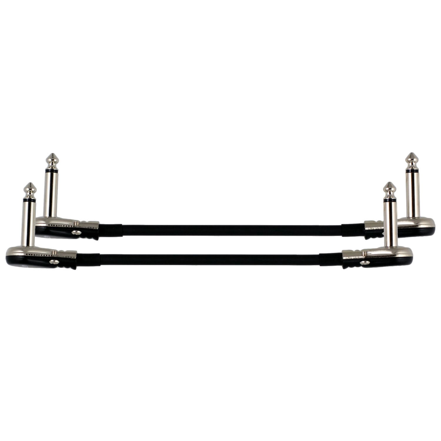2-Pack 8" Castline Silver Mogami 2319 Guitar Pedal Board Patch Cable TS Low Profile Pancake Connector