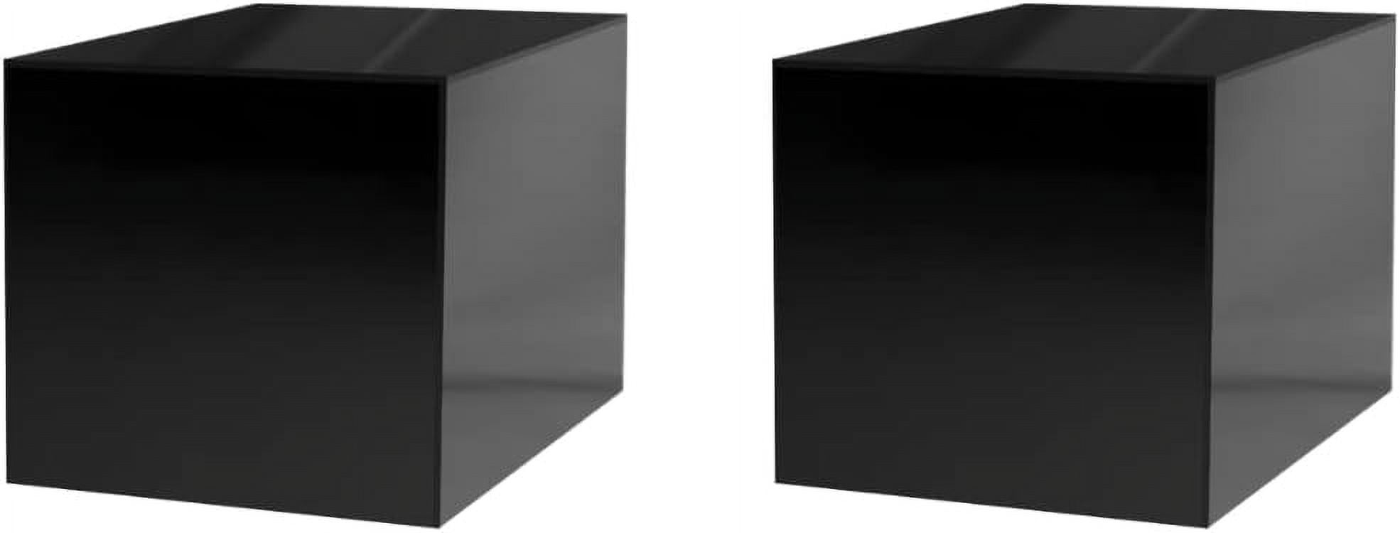 2 Pack 8" Display Riser Box With One Open Side Versatile Glossy Black