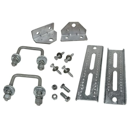 2 Pack - 8" Galvanized Swivel Top Bunk Bracket Kit with Hardware for Boat Trailer, fits 2x3 Cross Members, Heavy Duty