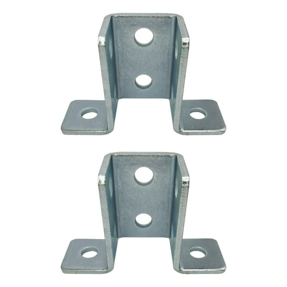 2 Pack - 8 Hole, Wing Shaped 90 Degree Connector Bracket for All 1-5/8" Strut Channel, 3 Way Cross Section - Heavy Duty, Electro-Galvanized (2)