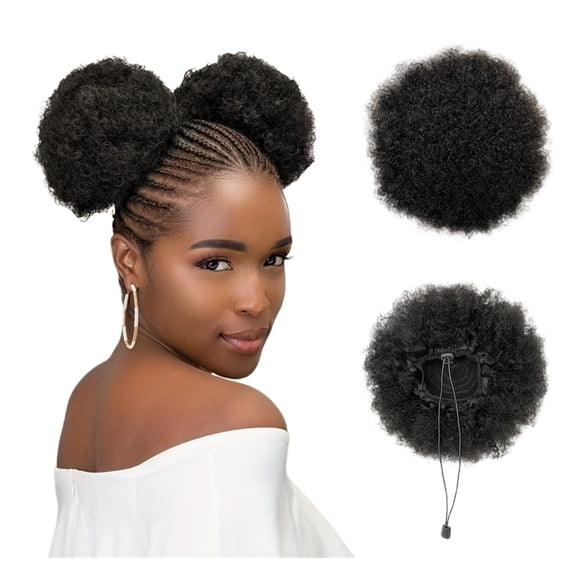 2-Pack 8-Inch Pompadour Bun Hair Extensions - Short Curly Synthetic Hair Wigs for Effortless Volume and Style