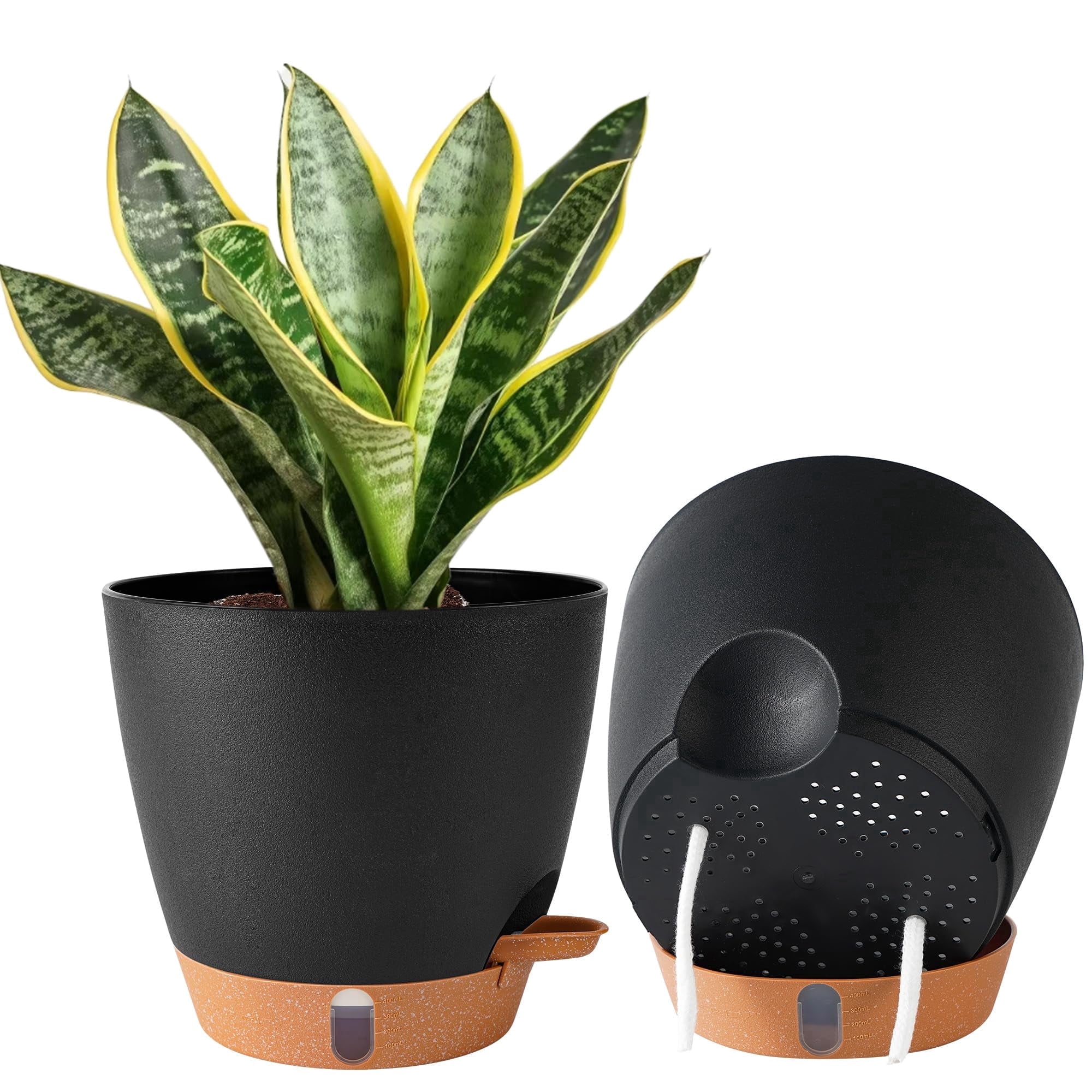 ABEL FLY CO.LTD, 2 Pack 8 Inch Indoor Outdoor Self Watering Plant Pots ...