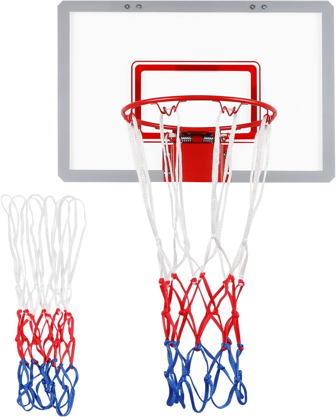 2 Pack 8 Loop Mini Basketball Net Replacement,Heavy-Duty Nylon Little Tikes Small Basketball Net with Vibrant Color,All Weather Anti Whip for Indoor Door/Room Walls 8"-10.25" Hoop