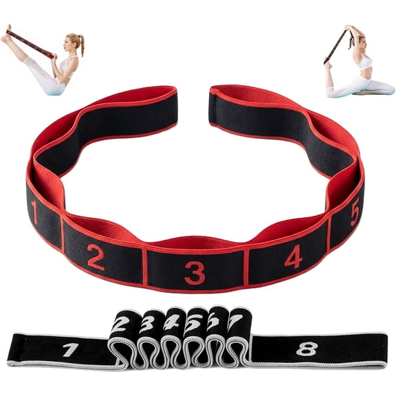 2 Pack 8-Section Resistance Band With Numbered Markings, High-Elastic Latex Training Band, Track Progress With Adjustable Tension
