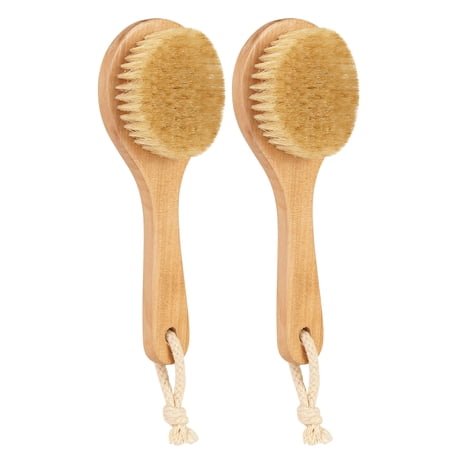 2 Pack 8" Shower Brush Wet and Dry Brushing ,Body Scrubber for Bath Shower Lymphatic Drainage and Cellulite Scrubber, suitable for Body, Back, Legs, and Foot