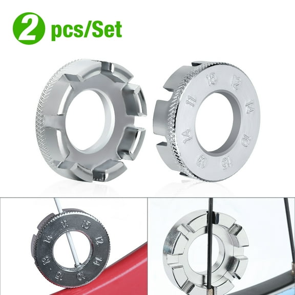 2 Pack 8 Way Spoke Nipple Key Bike Wheel Rim Spanner Wrench Bicycle Repair Tool
