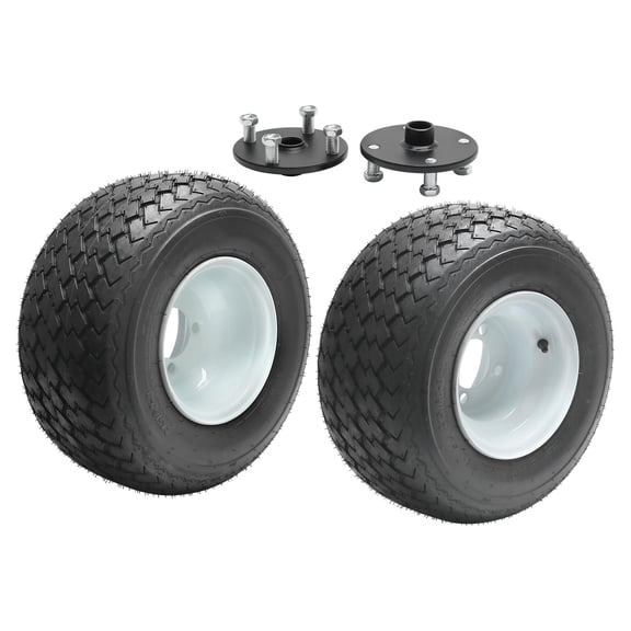 2 Pack 8 inch 16x6.5-8 16x6.50-8 Tire & Wheel Assembly 4x4" with 23T Rear Axle Hub 4-Ply Tubeless for Golf Cart Go Kart Riding Lawn Mower ATV Sightseeing Vehicle Garden Tractor Trailer