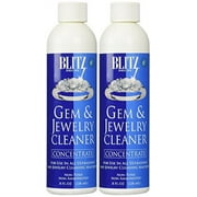 Blitz Gem & Jewelry Cleaner Liquid Concentrate, Safe for Gold, Silver & Platinum, 8 oz, 2 ct