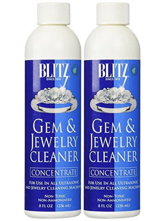 Gem & Jewelry Cleaner Liquid Concentrate, Safe for Gold, Silver & Platinum, 8 oz, 2 ct