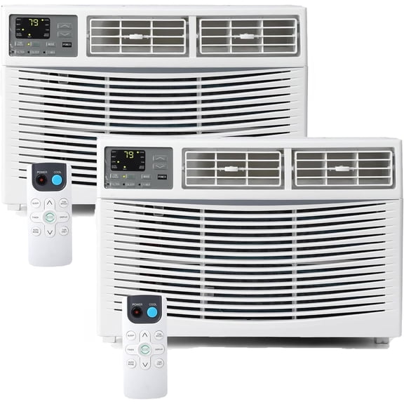 2 Pack 8000 BTU Window Air Conditioner with WiFi, Smart AC Unit Cools Up to 350 Sq Ft, Window AC with Remote and App Control, 3 Fan Speeds, Sleep Mode, White