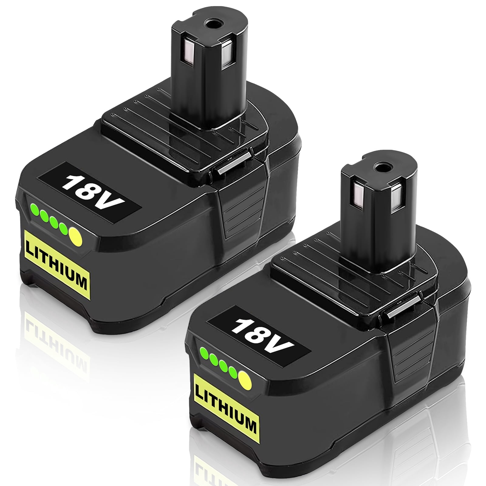 2 Pack 8000mAh Fits for Ryobi Battery 18V Replacement for Ryobi 18V Battery Compatible with Ryobi Battery Safe and Long-Lasting P102 P103 P104 P105 P107 P108 P109 P190 P122