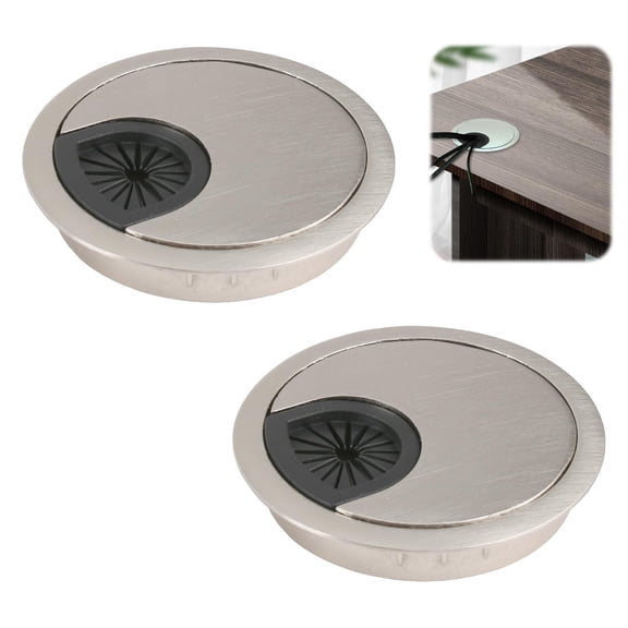 2 Pack 80mm Desk Grommet Kit,Bronze Desk Hole Covers,Computer Desktop Grommets Cable Management Wire Organizers,Round Table Cable Hole Cover for Home Office,Bronze