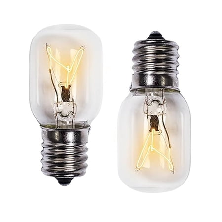2 Pack 8206232A Bulb 40w 125v Microwave Oven Light -Under Hood Microwave Bulb- E17 Fit for Whirlpool Maytag GE Amana and Lava Lamps