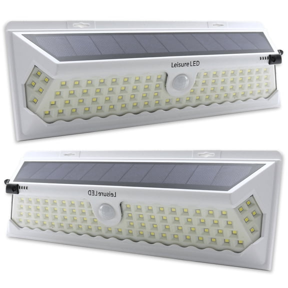 2 Pack 86 LED Solar Power Motion Sensor Wall Light Outdoor Garden Lamp White