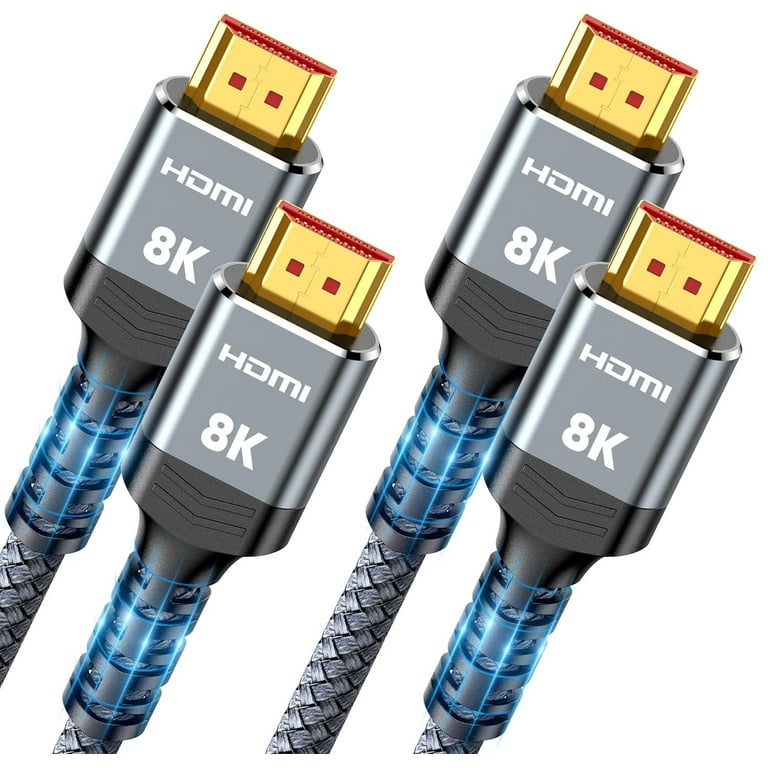2-Pack 8K HDMI Cable, 48Gbps Ultra High Speed Slim HDMI Cord