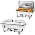 2 Pack 8QT Chafing Dish Buffet Set Stainless Steel Chafer Rectangular