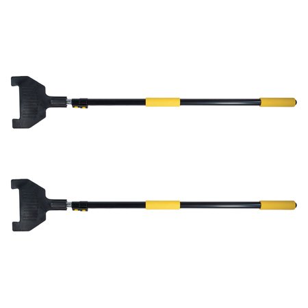 2 Pack 8ft V Shaped Board Corner Protector Extension Handle - Edge Protector Pole for Flatbed, Adjustable Locking Clamps V Edge Sponge Hand Held Guards Handle