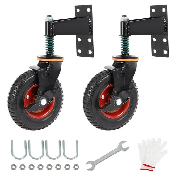 2 Pack 8inch Gate Casters Gate Wheel for Metal Tube Gate Wooden Fence Gate, 600lb Capacity