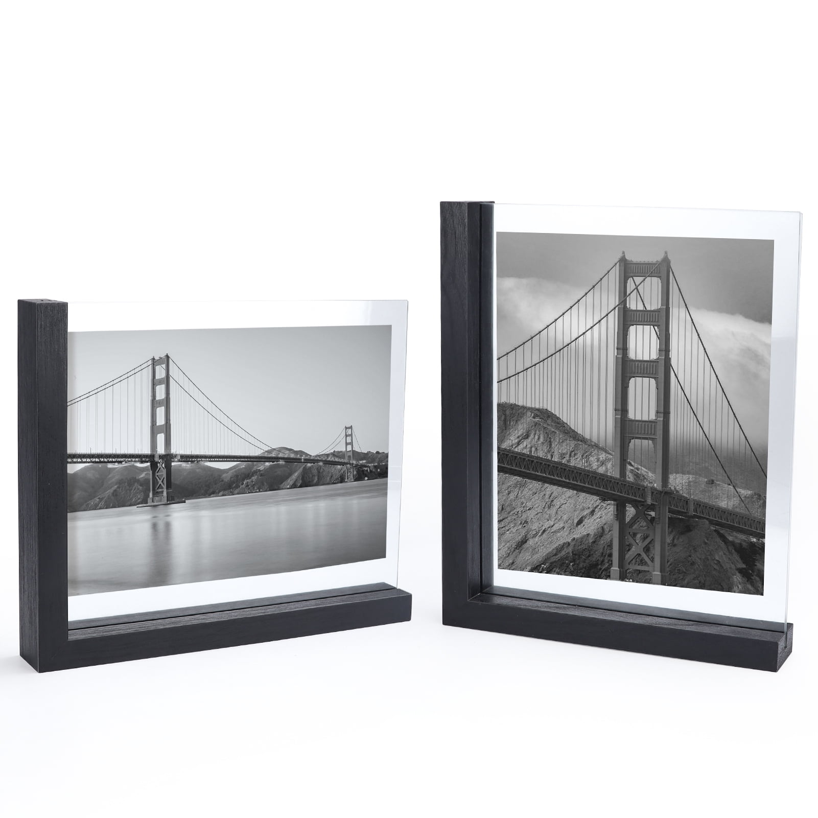 2 Pack 8x10 Picture Frames, Rustic L Shaped Double Sided Frames