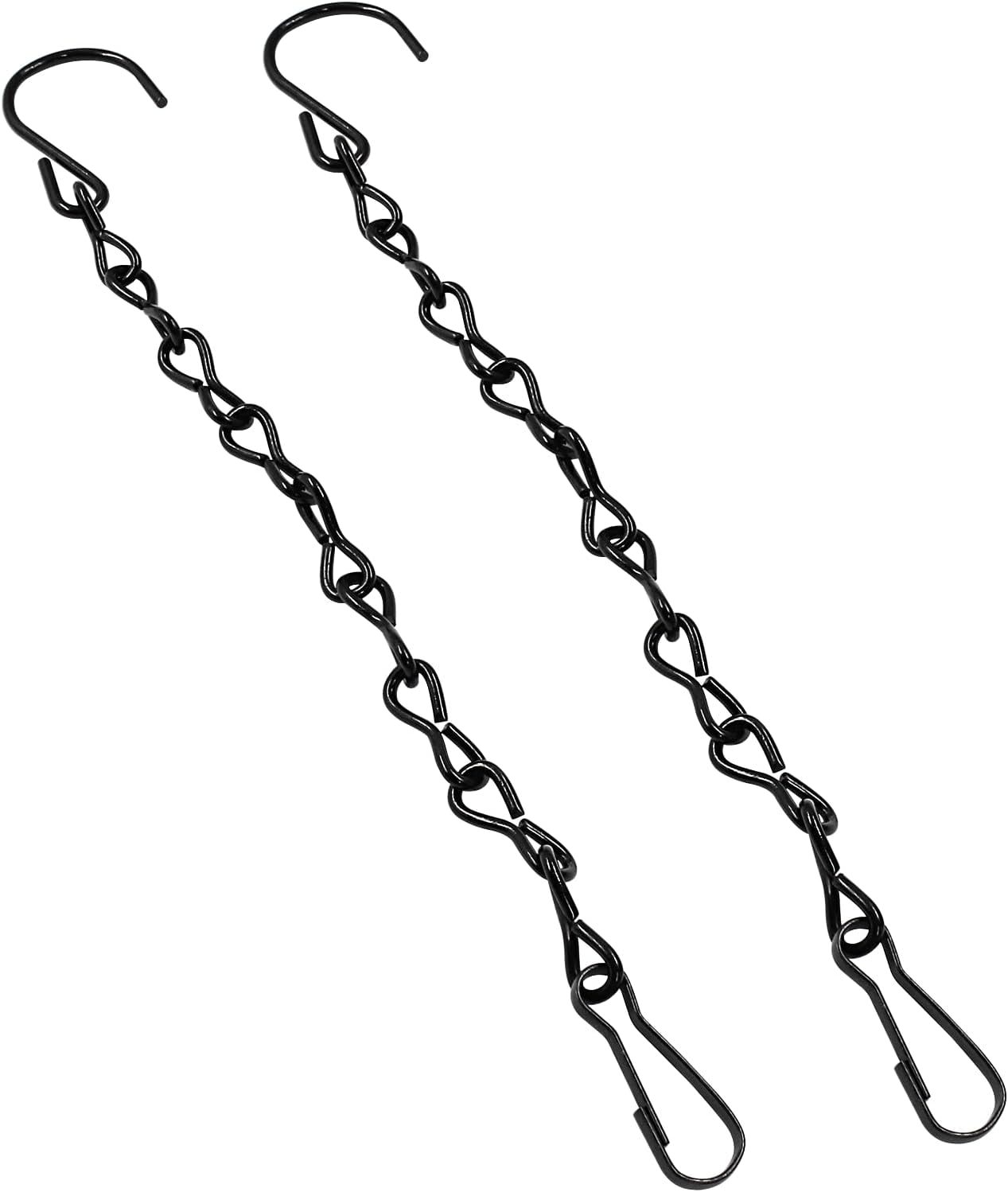 2 Pack 9.5 Inch Hanging Chain Black Garden Plant Hanging Chains Metal Hanging Basket Chain for