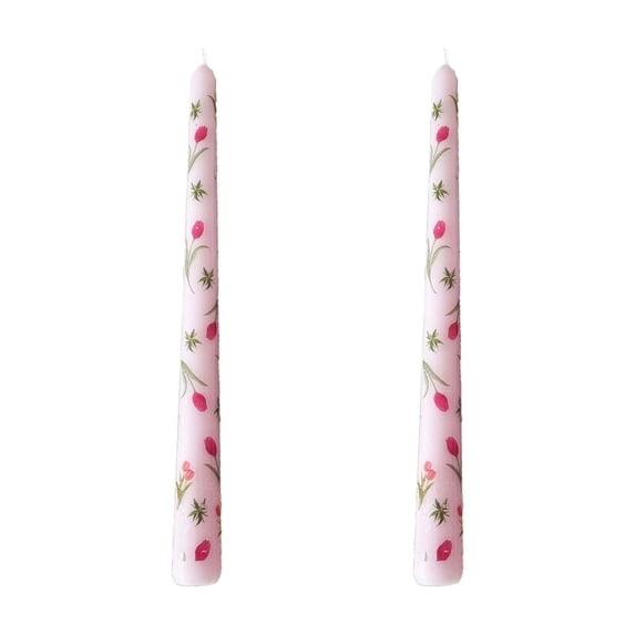 2 Pack 9.84 Inch Taper Candles,Flower Pattern Candles,Unscented,Dripless,Unsmoke, Long Burning,Tall Taper Candle Sticks for Dinner Wedding Birthday Home Decoration (Purple)