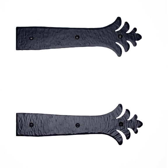 2 Pack 9 Inch Black Faux Strap Hinges - Decorative Dummy Faux Doors Hinge – Rustic Iron Hinges for Farmhouse Shutter, Carriage Door, Barn Door, Castle Door, and Gates – The Ionian Series