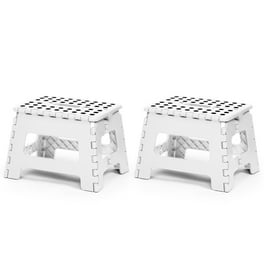 eXpace ES300 Folding Step Stool 20 Inch Extra Wide Heavy Duty Non Slip for Indoor and Outdoor Use Adults and Kids up to 500lb Black Walmart