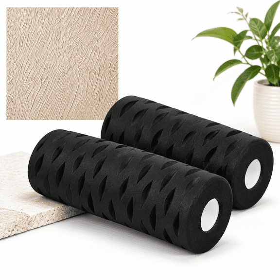 2 Pack 9 Inch Tree Bark Pattern Drywall Texture Paint Rollers