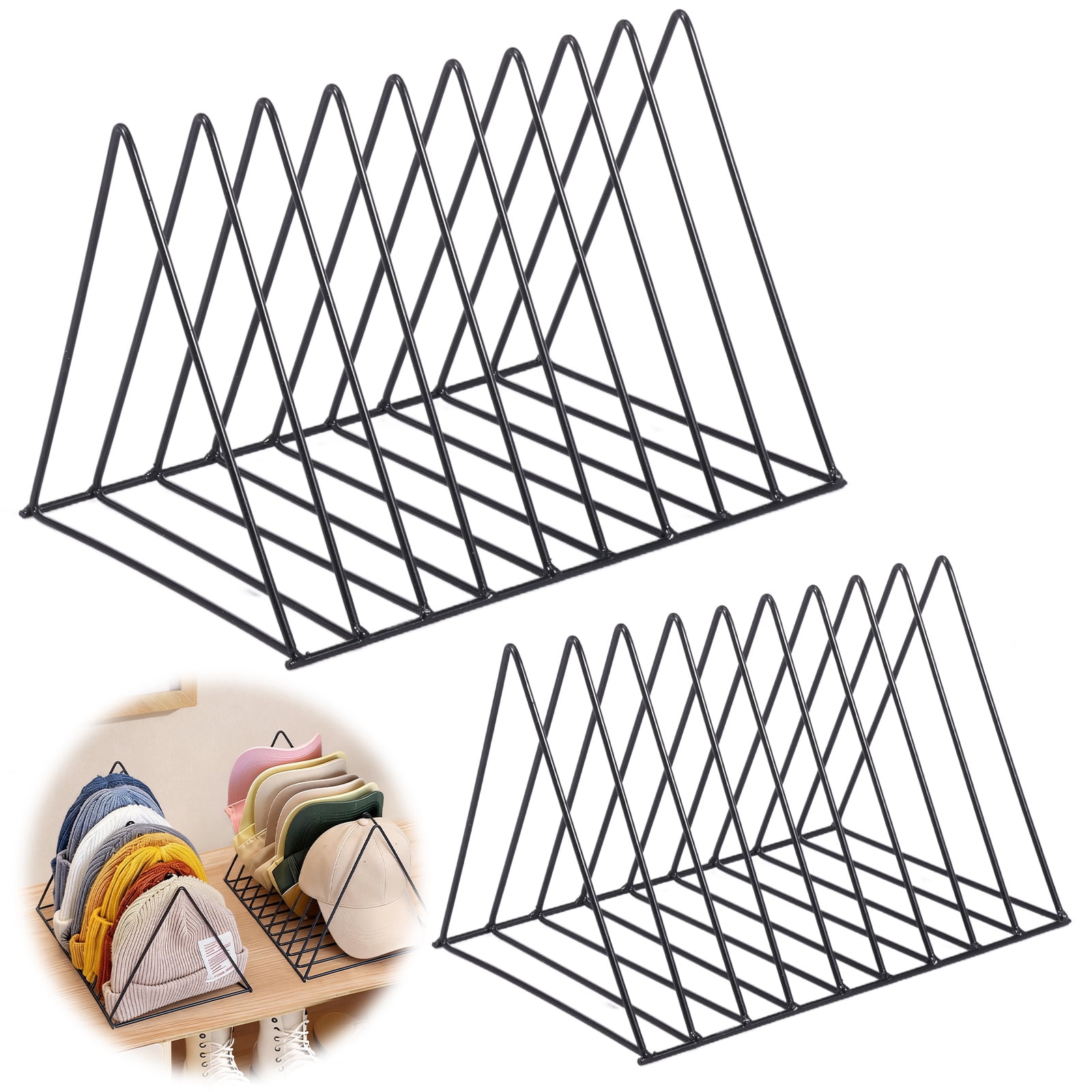 2 Pack 9 Slot Magazine Rack Book Record Holder, Desktop Iron Storage ...