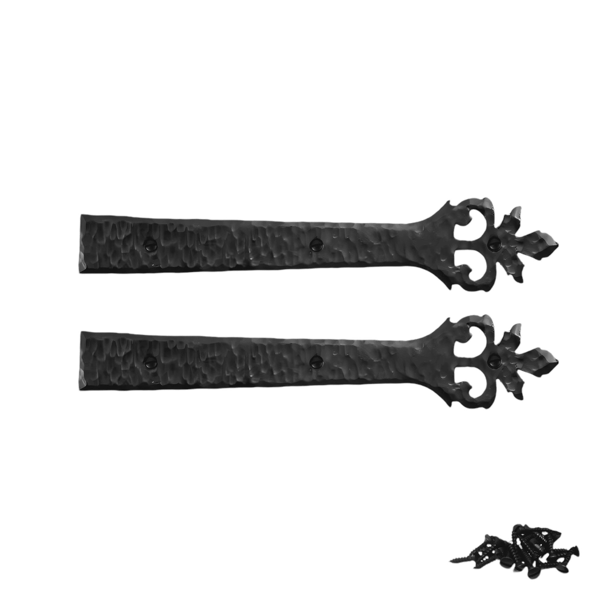 2 Pack 9 inch Faux Door Hinges Black Decorative Strap Hinge Wrought