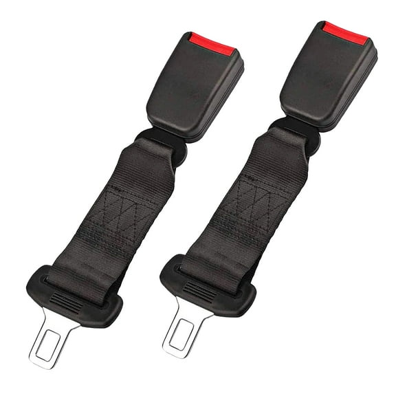 Riverwind Universal Adjustable Seat Belt Extender 9" Black with Easy to Access 2 Piece 2 Pack