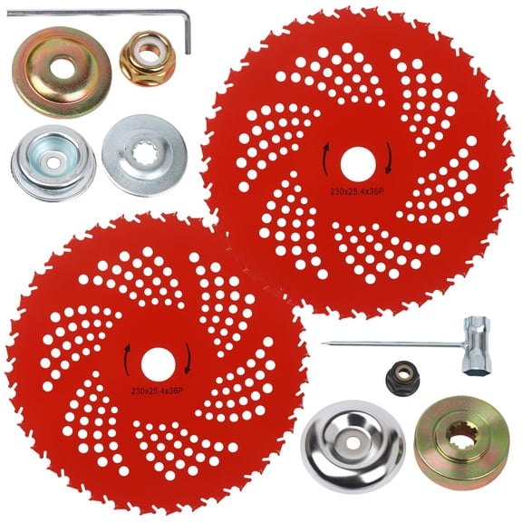 2-Pack 9" x 36 Teeth Carbide Tipped Blade Compatible with Husqvarna, Stihl, Ego, and More with Universal Adapter Kit, for Brush Cutter, Trimmer Weed Eater