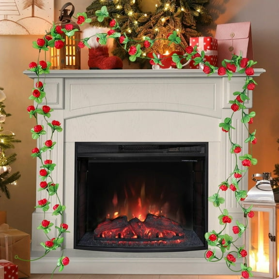 2 Pack 90 FT Artificial Flower Garland, Fake Red Roses Vines，Flowers Faux Outdoor Hanging Decoration ，for Wedding Arch Ceremony Home Garden Outdoor Party Wall Decorations (Six different Color)