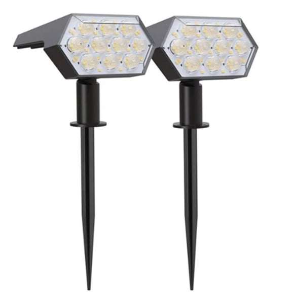 2 Pack 92 LED Solar Spotlights Landscape Lights Outdoor Garden Pathway Lamps
